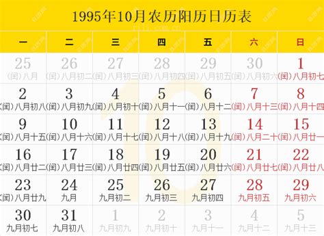 1995年5月|1995年农历阳历表 1995年农历表 1995年日历表